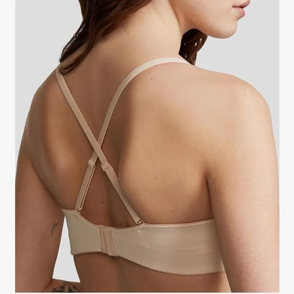 PINK VICTORIA SECERT Strapless Cream Bra push up classic cross pack 34C